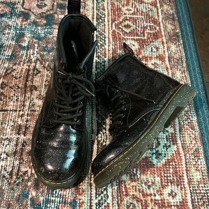 Dr. Martens purple/black sparkly boots